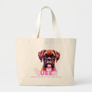 Boxer Dog: Queen Cuddle Master Large Tote Bag