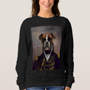 Boxer Dog Renaissance Pet Portrait Medieval Painti Sweatshirt