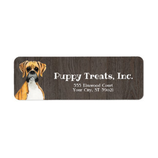 Boxer Dog Return Address Label