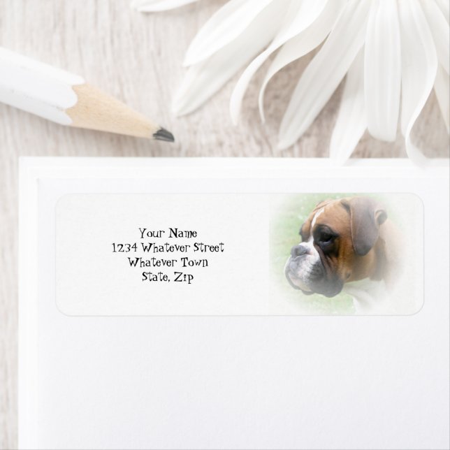 Boxer Dog Return Address Label (Insitu)
