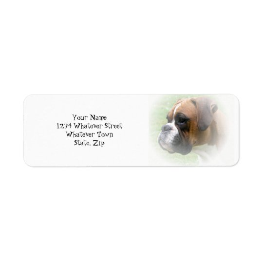 Boxer Dog Return Address Label