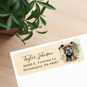 Boxer Dog Return Address Label