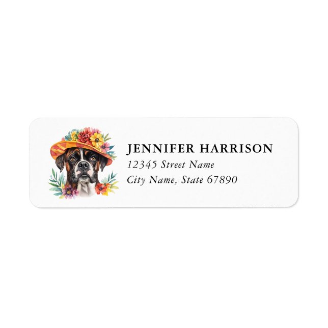 Boxer Dog Return Address Labels (Front)