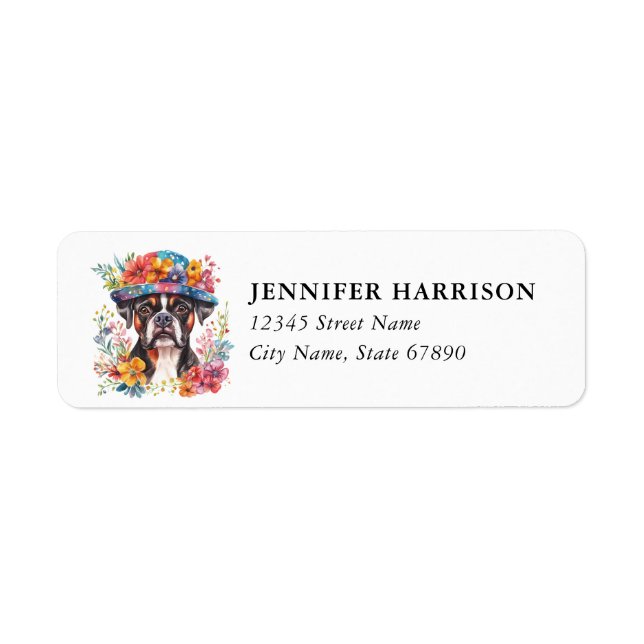 Boxer Dog Return Address Labels (Front)