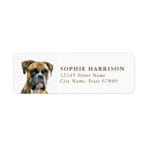 Boxer Dog Return Address Labels