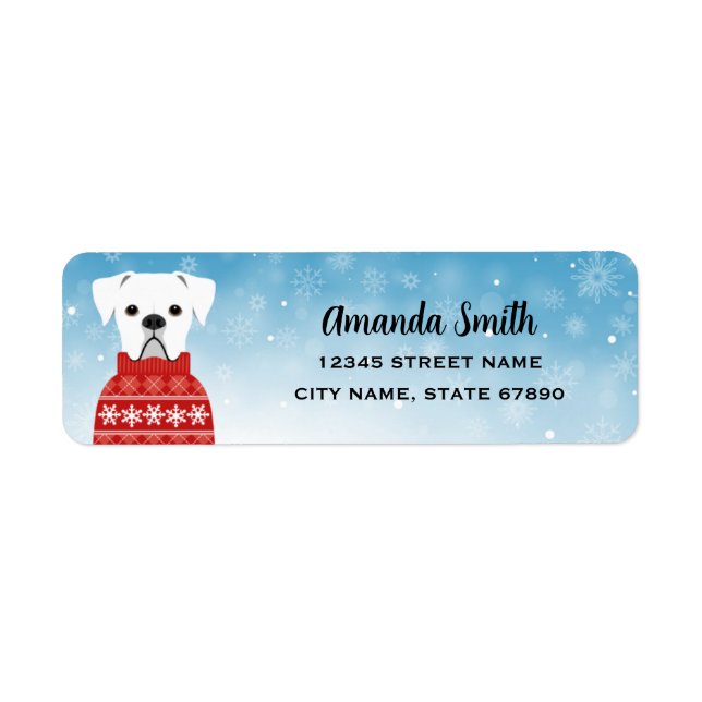 Boxer Dog Return Address Labels (Front)