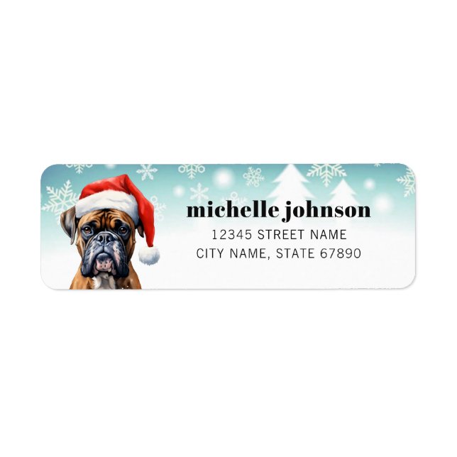 Boxer Dog Return Address Labels (Front)