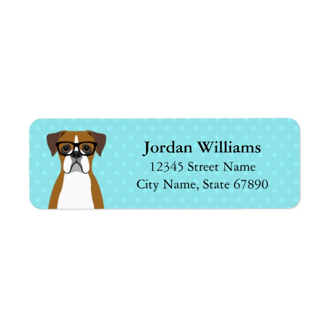 Boxer Dog Return Address Labels (Front)