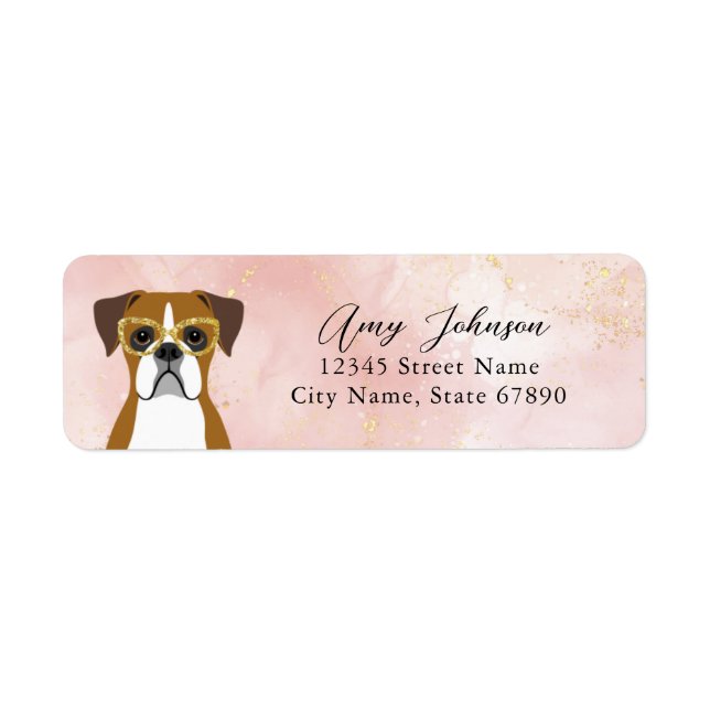 Boxer Dog Return Address Labels (Front)