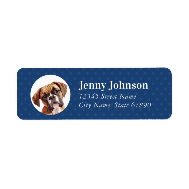 Boxer Dog Return Address Labels (Front)