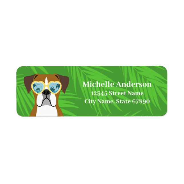 Boxer Dog Return Address Labels (Front)