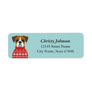 Boxer Dog Return Address Labels