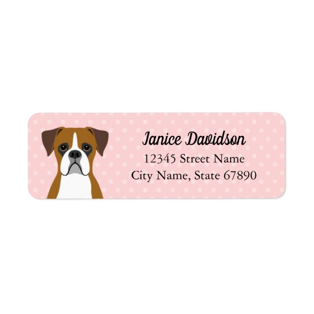 Boxer Dog Return Address Labels (Front)