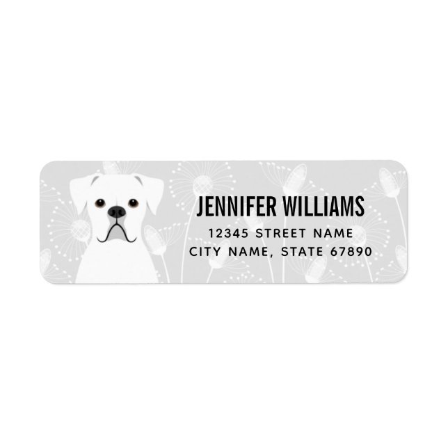 Boxer Dog Return Address Labels (Front)