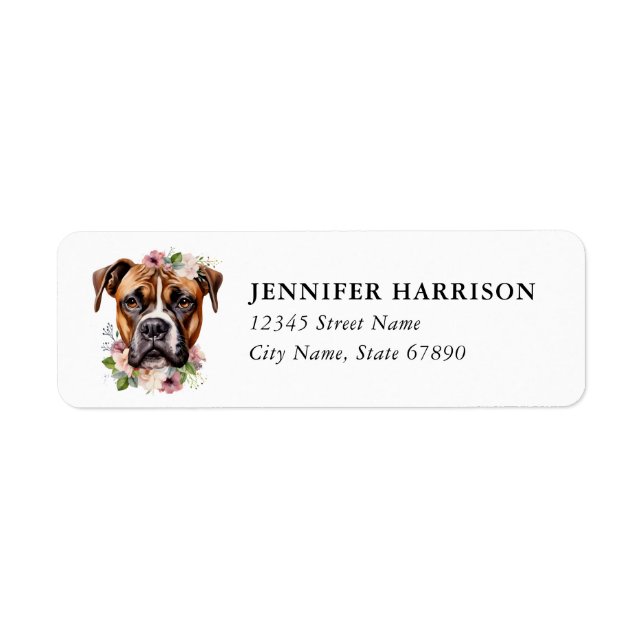Boxer Dog Return Address Labels (Front)