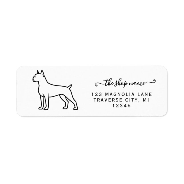 Boxer dog return address labels (Front)