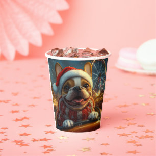 Boxer Dog Roller Coaster Christmas Paper Cups