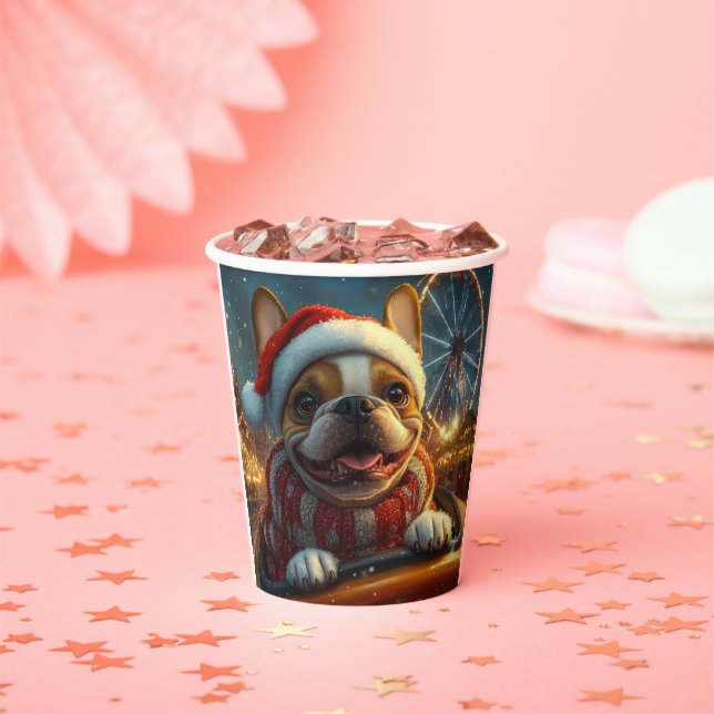 Boxer Dog Roller Coaster Christmas Paper Cups (Insitu)