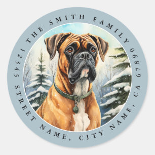 Boxer Dog Round Stickers