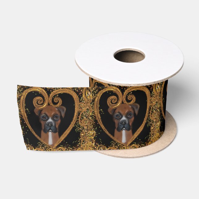 BOXER DOG SATIN RIBBON (Spool)