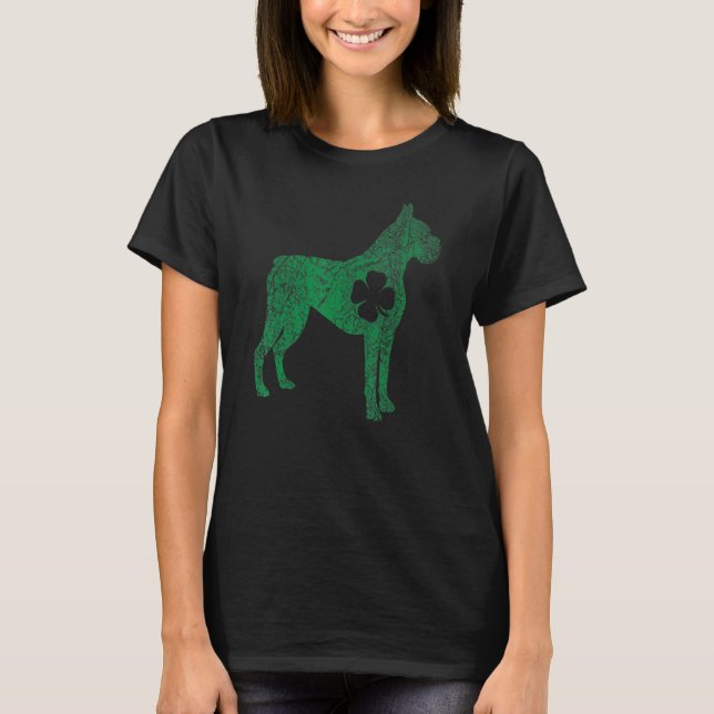 Boxer Dog Shamrock St Patrick's Day Saint Paddy's  T-Shirt (Front)