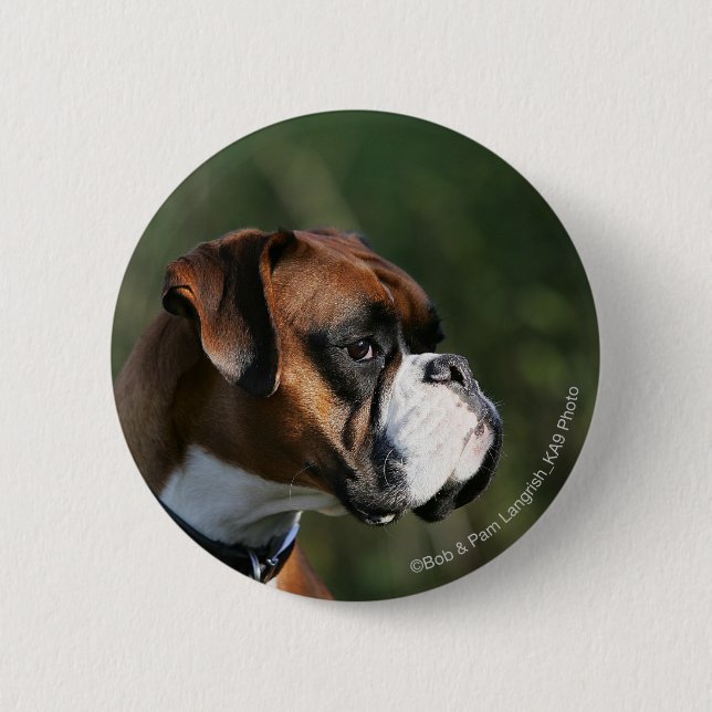 Boxer Dog Side Profile 2 Inch Round Button (Front)
