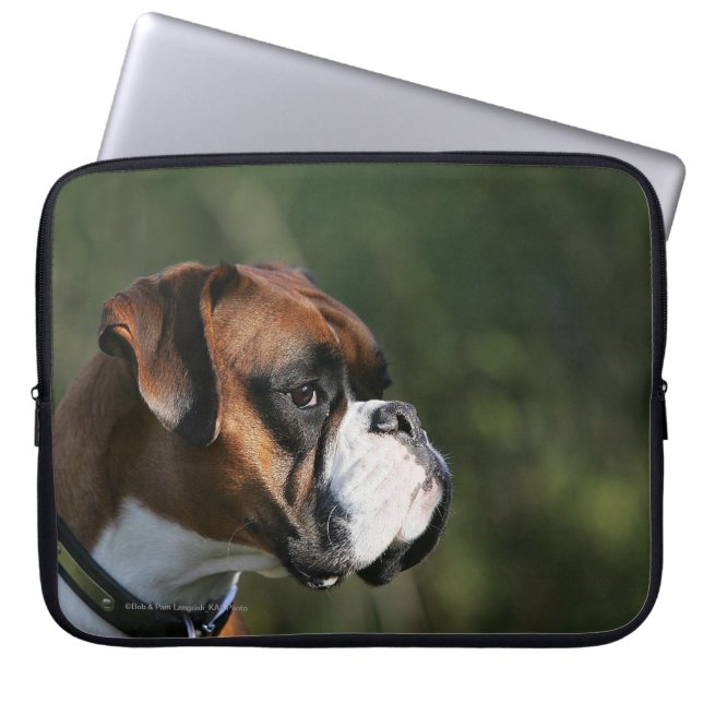 Boxer Dog Side Profile Laptop Sleeve (Front)