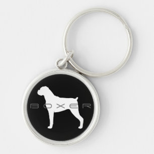 Boxer Dog Silhouette Keychain