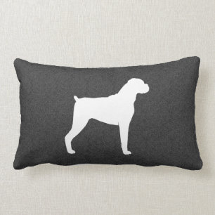Boxer Dog Silhouette Lumbar Pillow