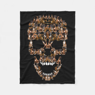 Boxer Dog Skull Tee Halloween Costume Dog Lovers Fleece Blanket