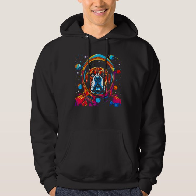 Boxer Dog Space Astronaut Hoodie (Front)