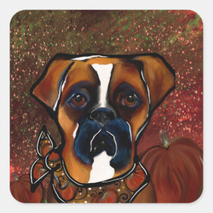 Boxer Dog Square Sticker