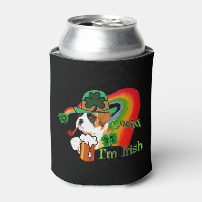 Boxer Dog St Patricks Day Gifts Can Cooler (Can Front)
