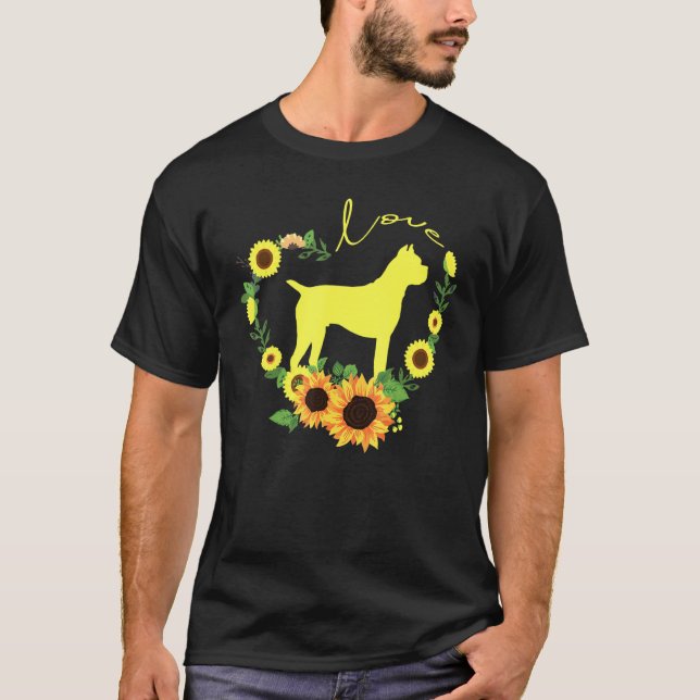 Boxer Dog Sunflower He T-Shirt (Front)