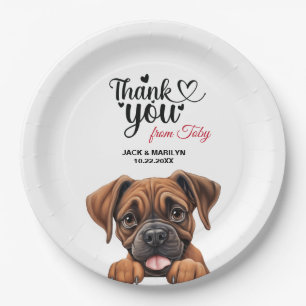Boxer Dog Thank You Paper Plate