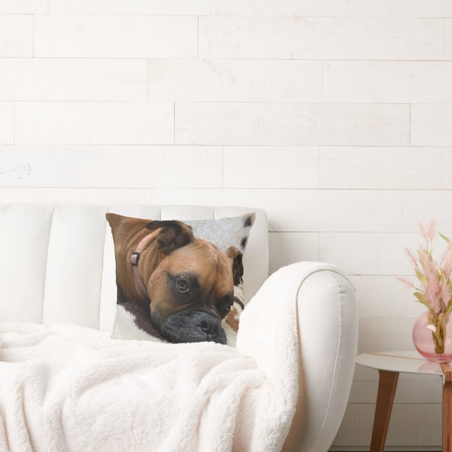 Boxer Dog Throw Pillow (Couch)