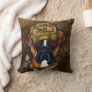 Boxer Dog Throw Pillow