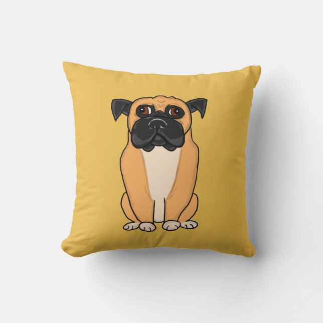 Boxer dog throw pillow (Front)