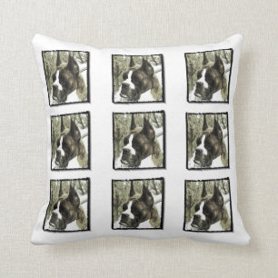 Boxer dog throw pillow