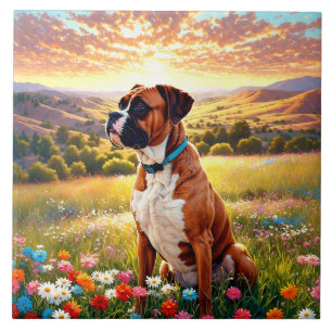 Boxer dog tile