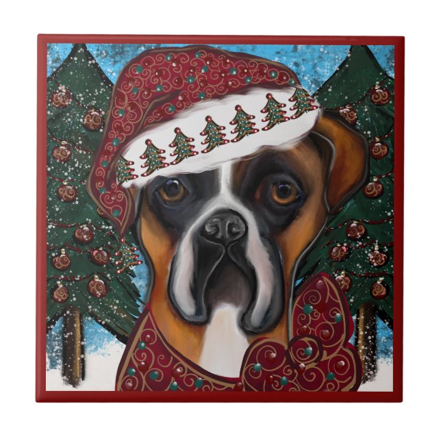 Boxer Dog Tile (Front)