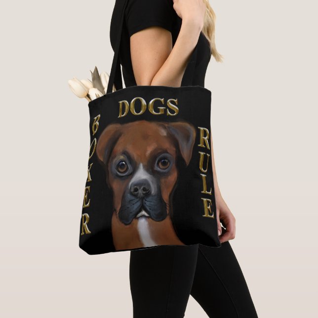 Boxer Dog Tote Bag (Close Up)