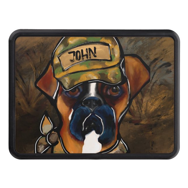 Boxer Dog Trailer Hitch Cover (Front)