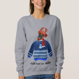 Boxer Dog Ugly Christmas Dog Mom Sweatshirt