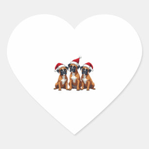 Boxer Dog Ugly Sweater Christmas Light Xmas Pajama Heart Sticker