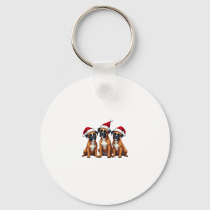 Boxer Dog Ugly Sweater Christmas Light Xmas Pajama Keychain