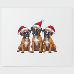 Boxer Dog Ugly Sweater Christmas Light Xmas Pajama Wrapping Paper