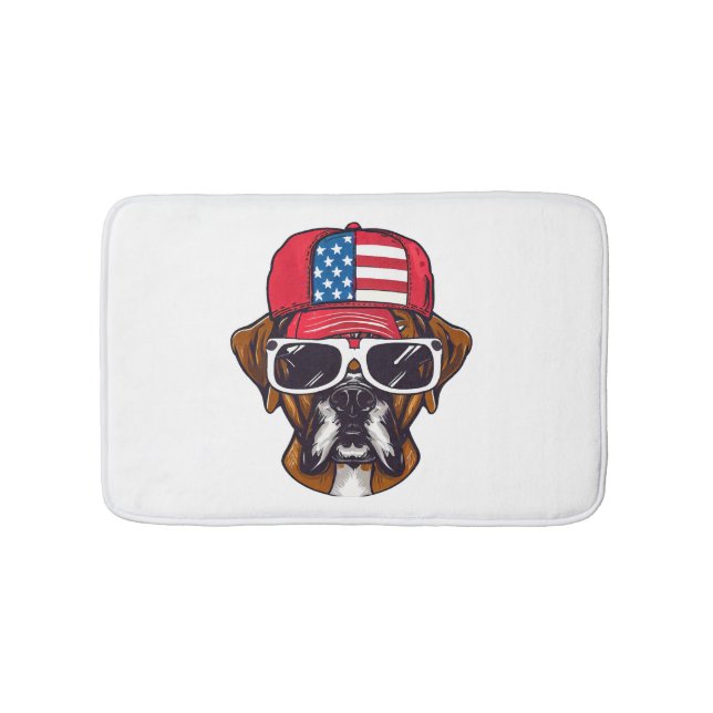 Boxer Dog USA Bath Mat (Front)