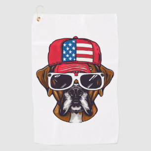 Boxer Dog USA Golf Towel
