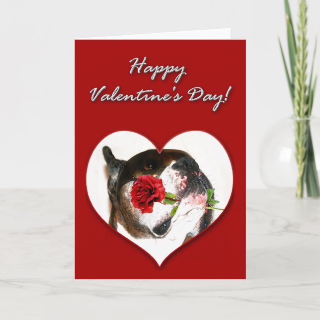 Boxer dog Valentines Day Card (Front)
